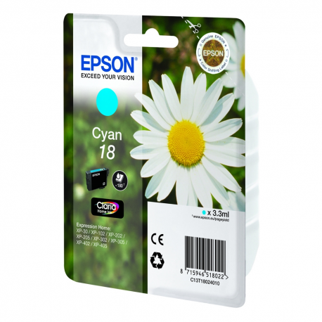 Epson Μελάνι Inkjet No.18 Cyan (C13T18024012)