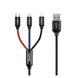Καλώδιο Φο΄ρτισης Baseus Superior Series Regular USB to Type-C / Lightning / micro USB Cable 3.5A Λευκό 1.5m (CAMLTYS-02)